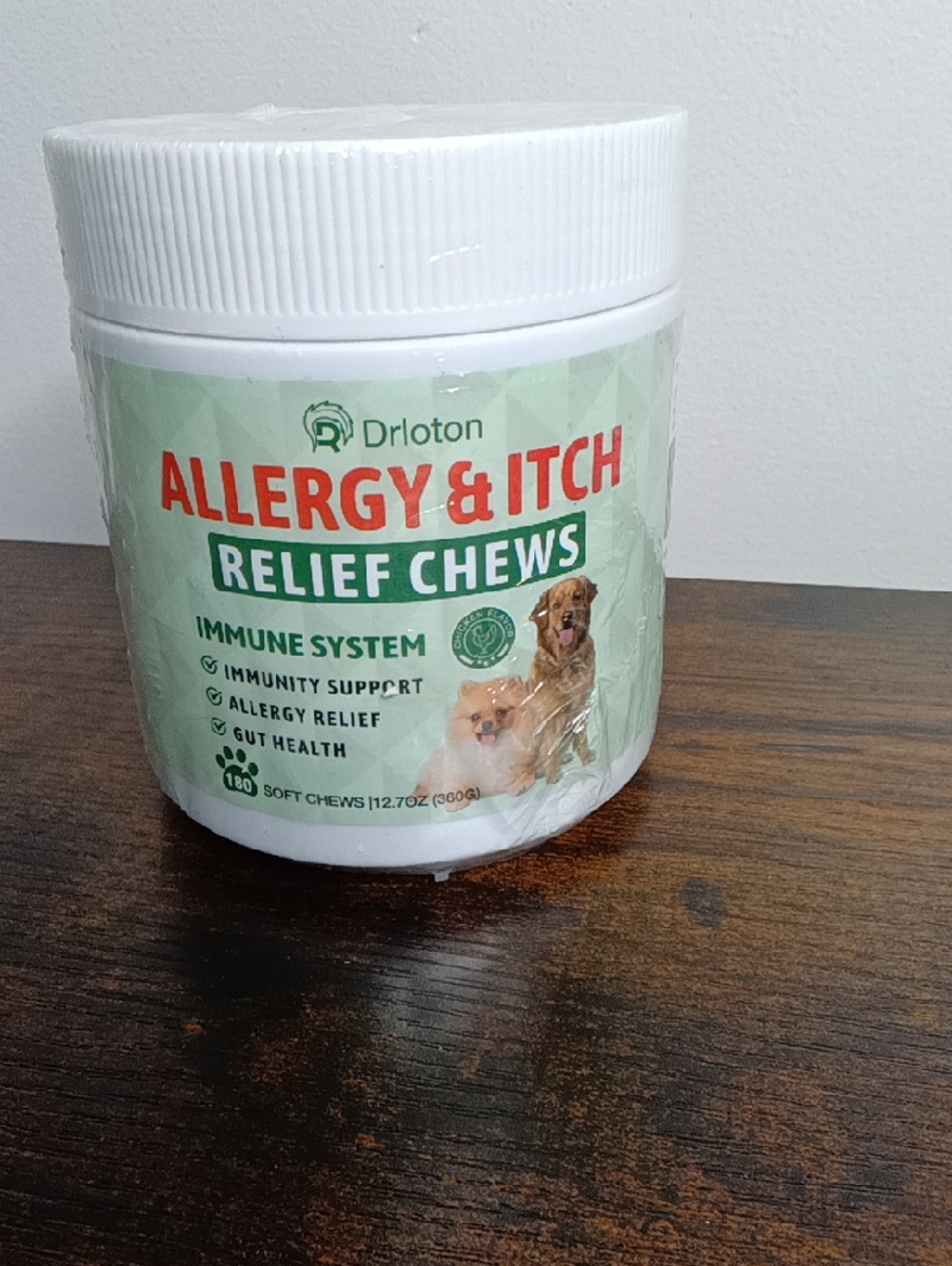 Drloton Dog 🐶 Allergy & Itch Relief 180 Soft Chews